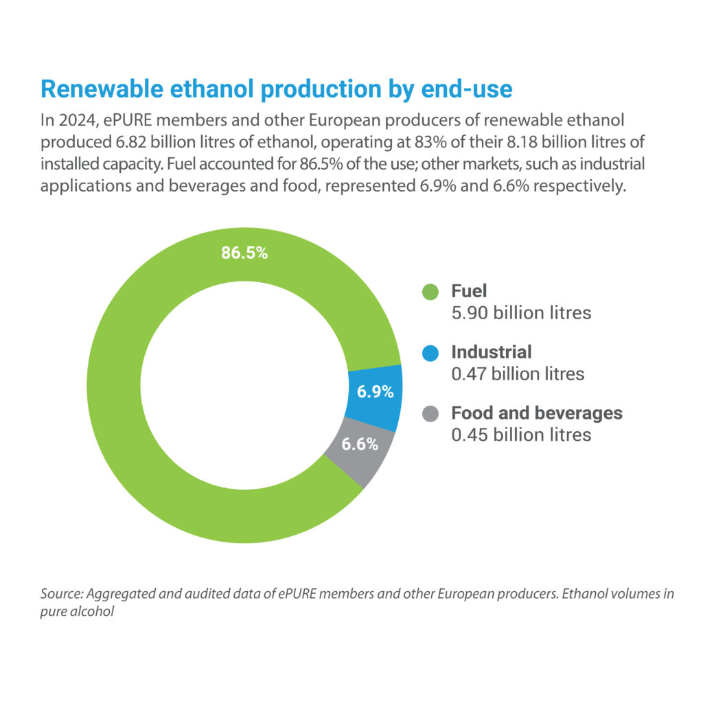 Key figures 2024: Renewable ethanol production by end-use