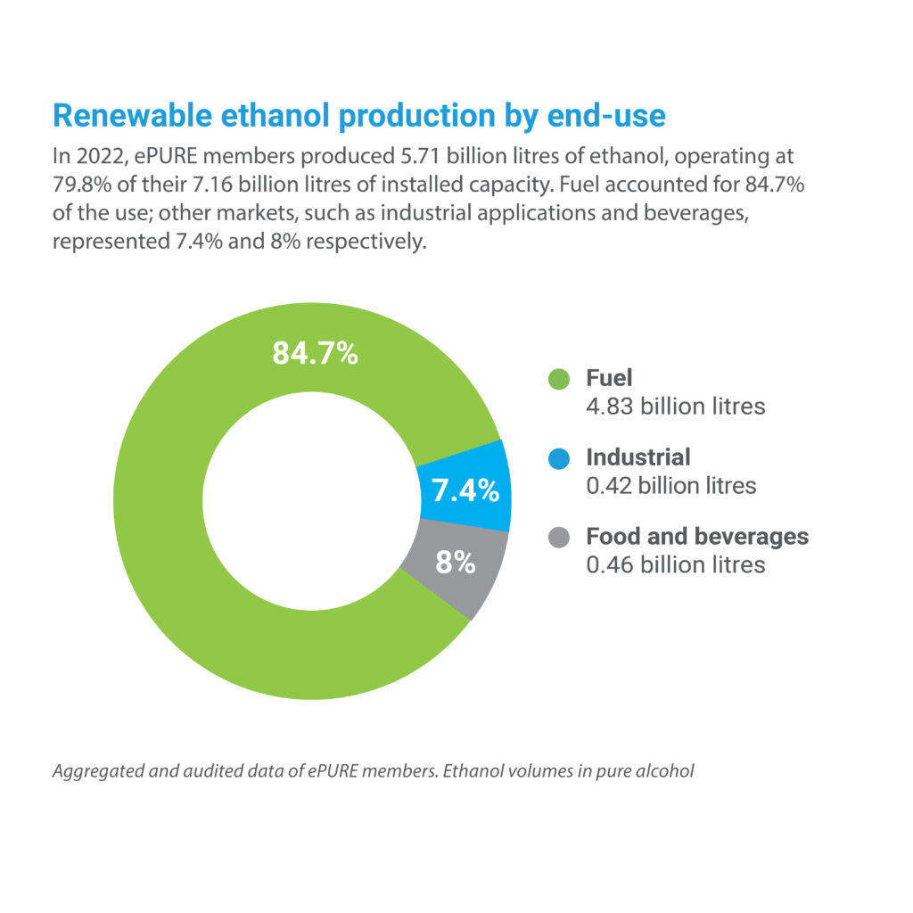 Key figures 2022: Renewable ethanol production by end-use